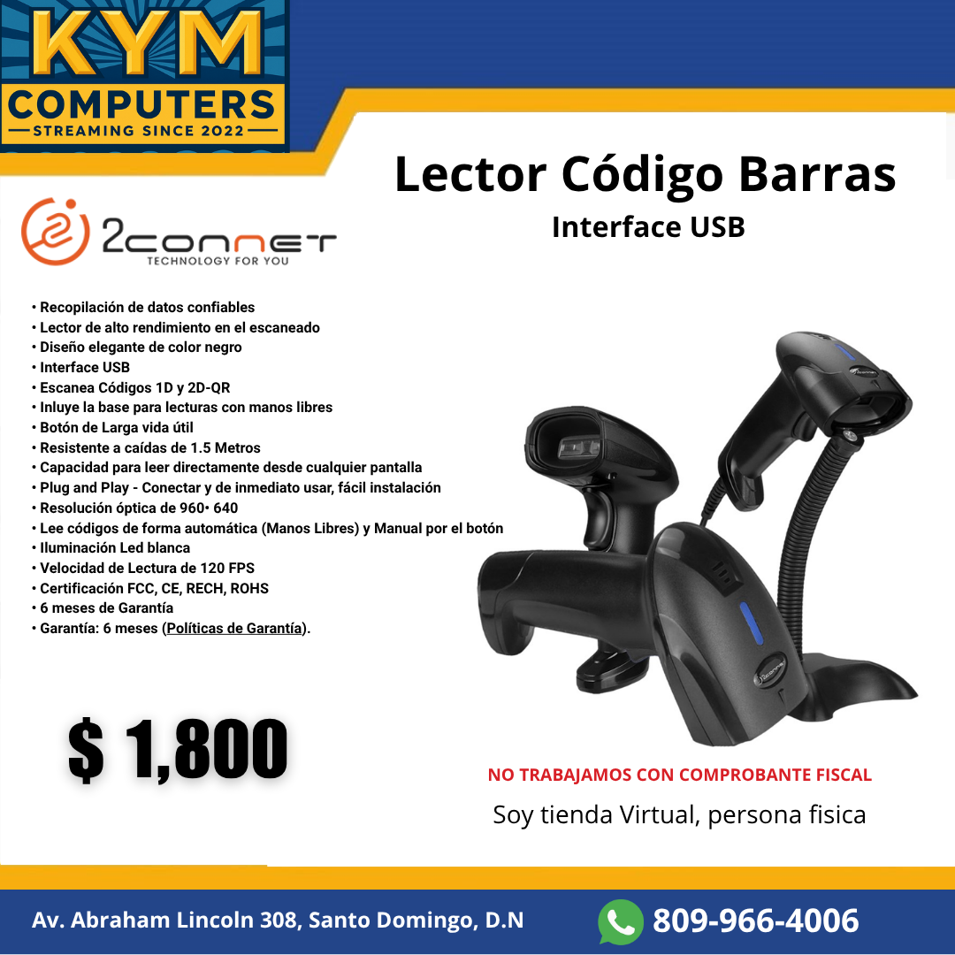 Lector de código de barras USB plug and play